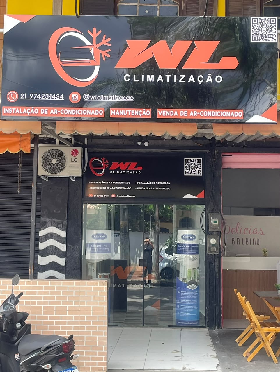 Fachada da loja WL Climatização no Rio de Janeiro